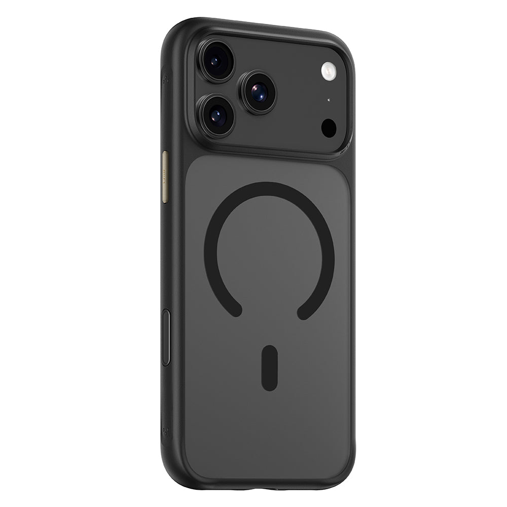 MagSafe tok Apple iPhone 18 Pro / 17 Pro készülékhez, Blueo, bőrbarát, ütésálló, szaténfekete