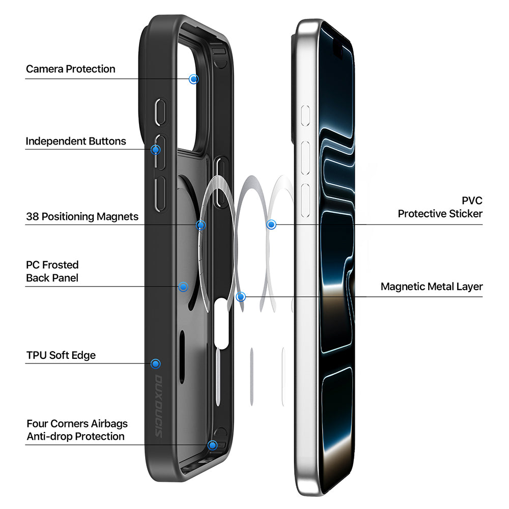 MagSafe tok Apple iPhone 18 Pro / 17 Pro készülékhez, DUX DUCIS, Yind, fekete