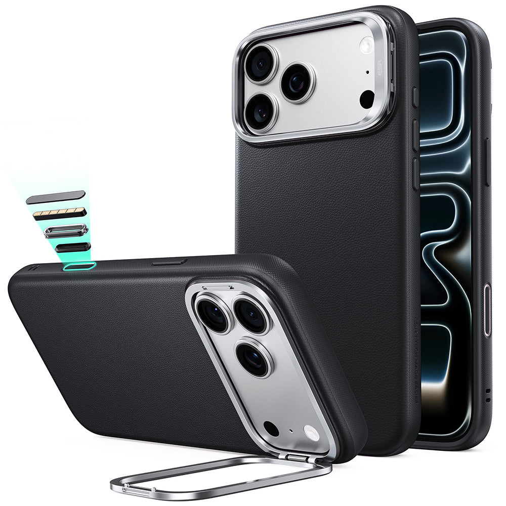 MagSafe tok Apple iPhone 18 Pro / 17 Pro-hoz, ESR, Atelier állvánnyal, Fekete