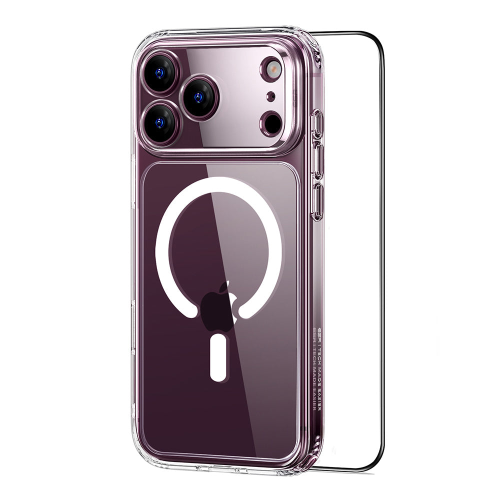 MagSafe tok Apple iPhone 18 Pro / 17 Pro-hoz, ESR, Classic Hybrid képernyővédővel, átlátszó