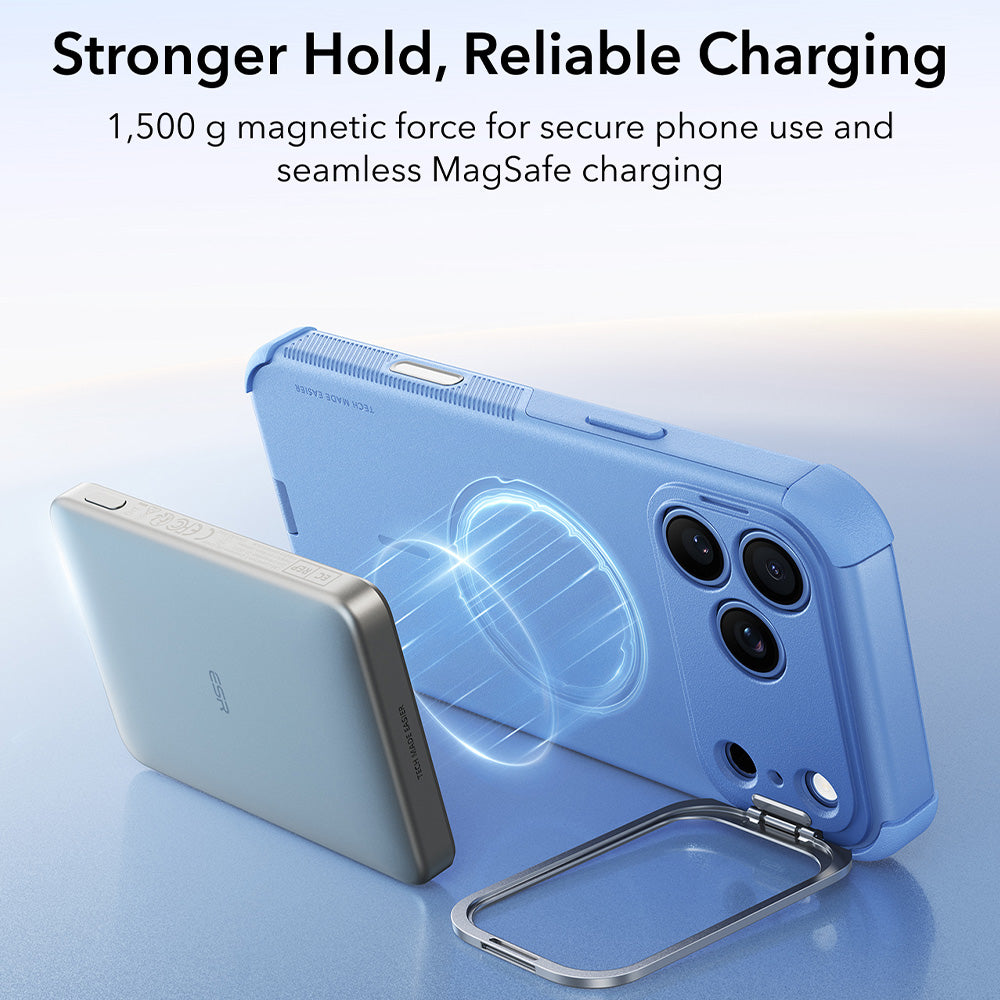 MagSafe tok Apple iPhone 18 Pro / 17 Pro-hoz, ESR, Cyber Armor Kickstand, Kék