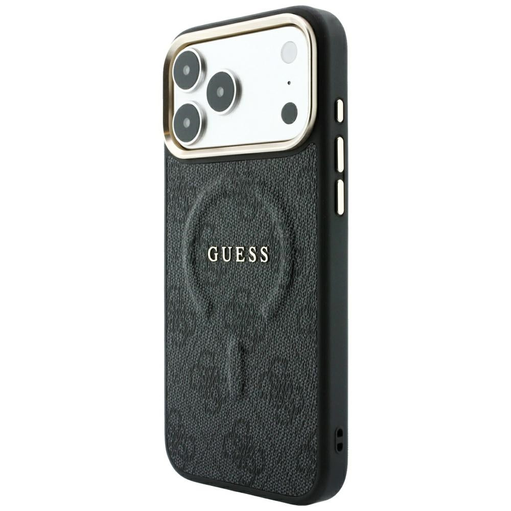 MagSafe tok Apple iPhone 18 Pro / 17 Pro-hoz, Guess, 4G dombornyomott klasszikus, fekete