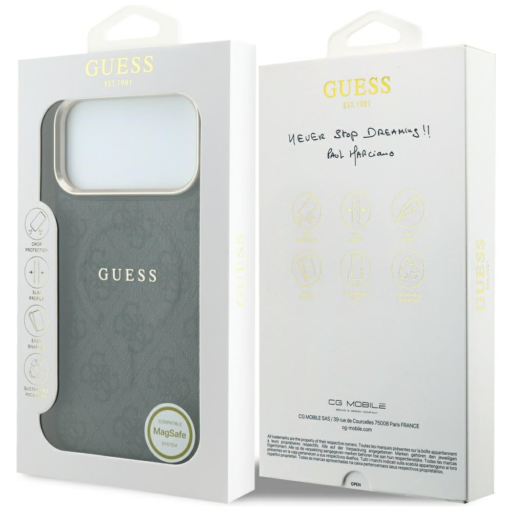 MagSafe tok Apple iPhone 18 Pro / 17 Pro-hoz, Guess, 4G dombornyomott klasszikus, fekete