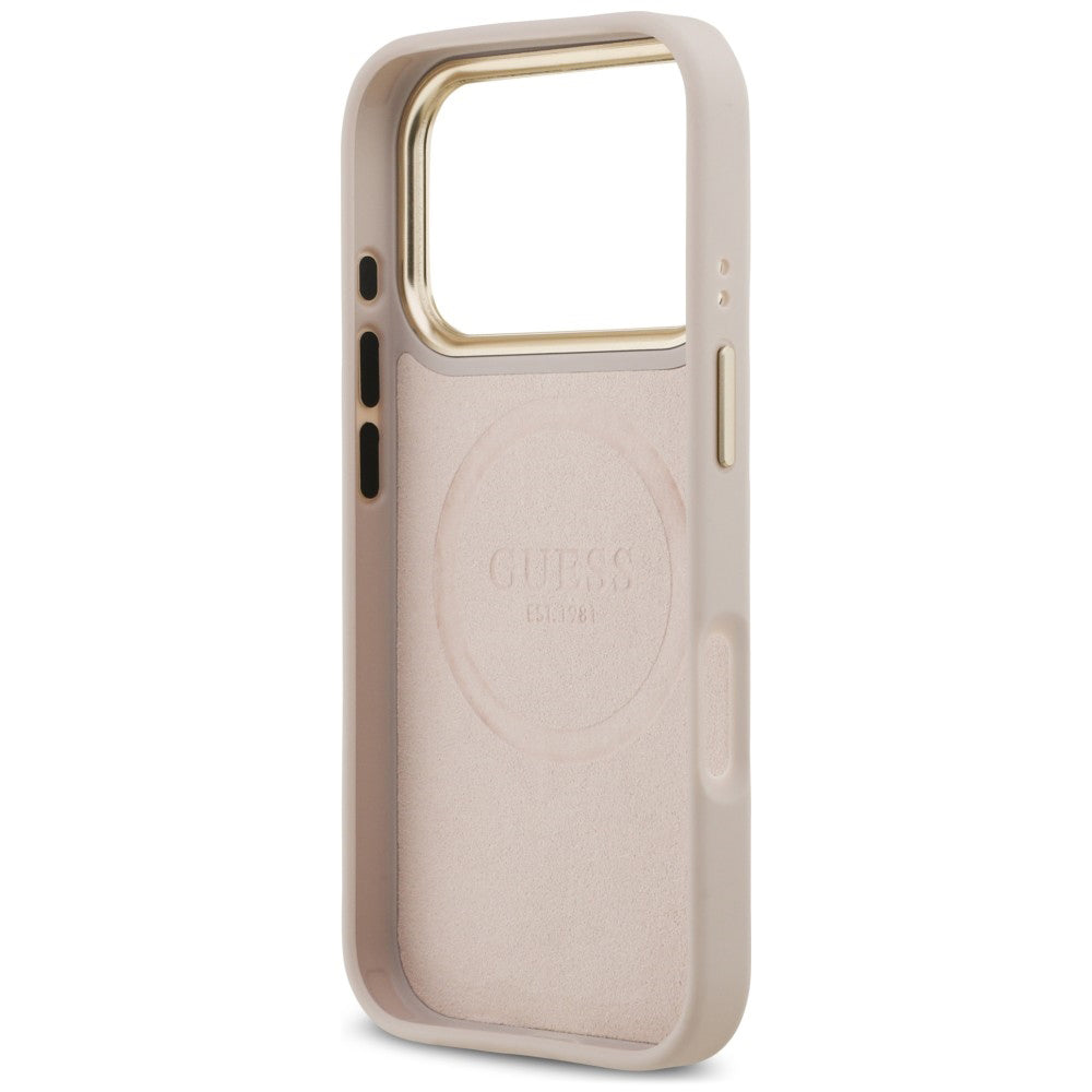 MagSafe tok Apple iPhone 18 Pro / 17 Pro készülékhez, Guess, 4G Logo Plate, rózsaszín