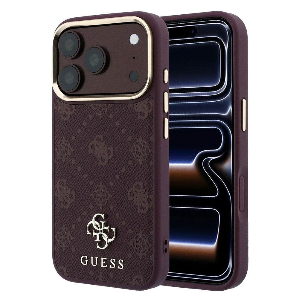 MagSafe tok Apple iPhone 18 Pro / 17 Pro-hoz, Guess, Peony 4G Kis Logó, Bordó
