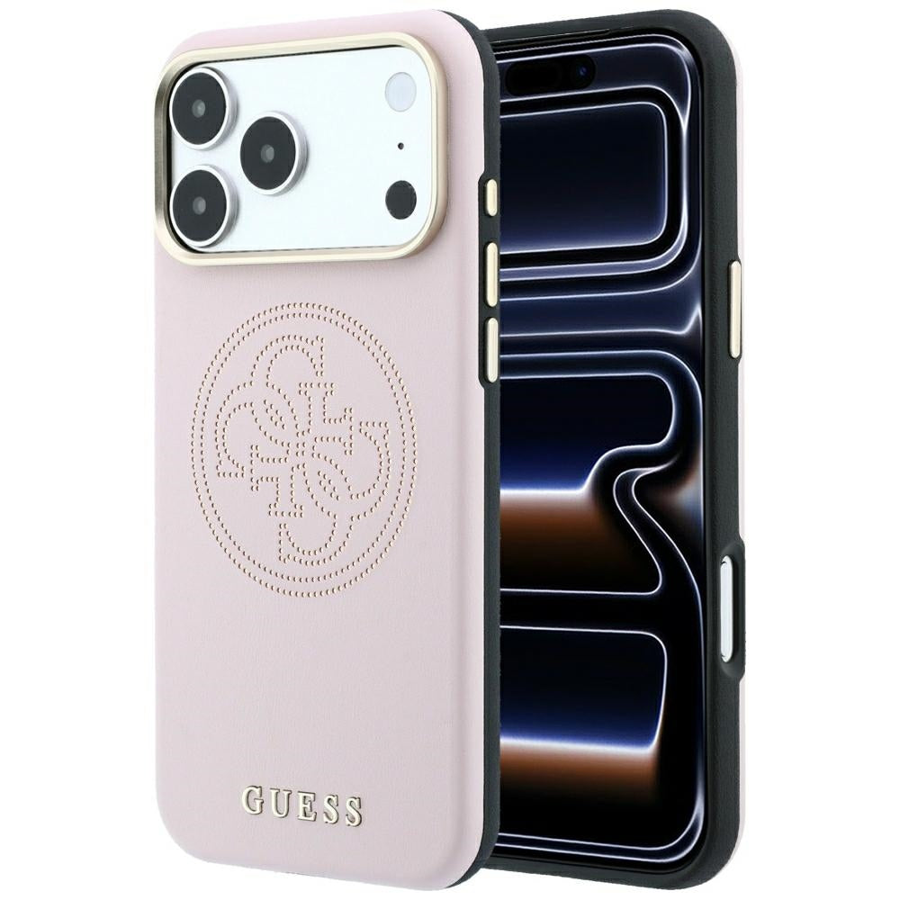 MagSafe tok Apple iPhone 18 Pro / 17 Pro-hoz, Guess, Lyukacsos 4G, Rózsaszín