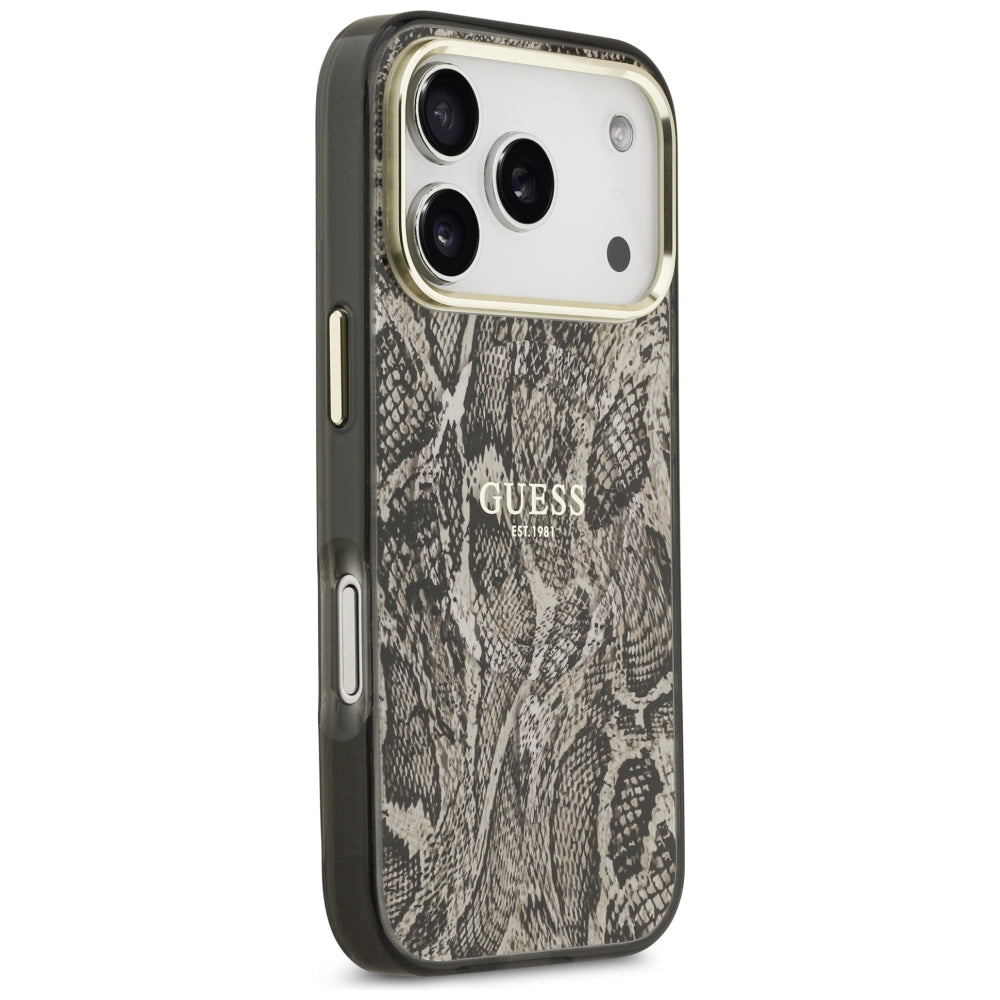 MagSafe tok Apple iPhone 18 Pro / 17 Pro számára, Guess, Piton mintás, Barna