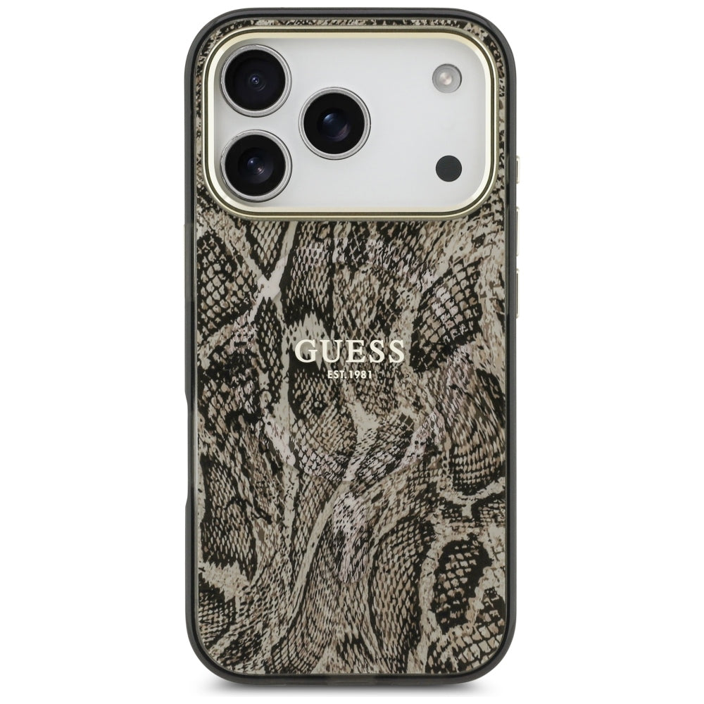 MagSafe tok Apple iPhone 18 Pro / 17 Pro számára, Guess, Piton mintás, Barna