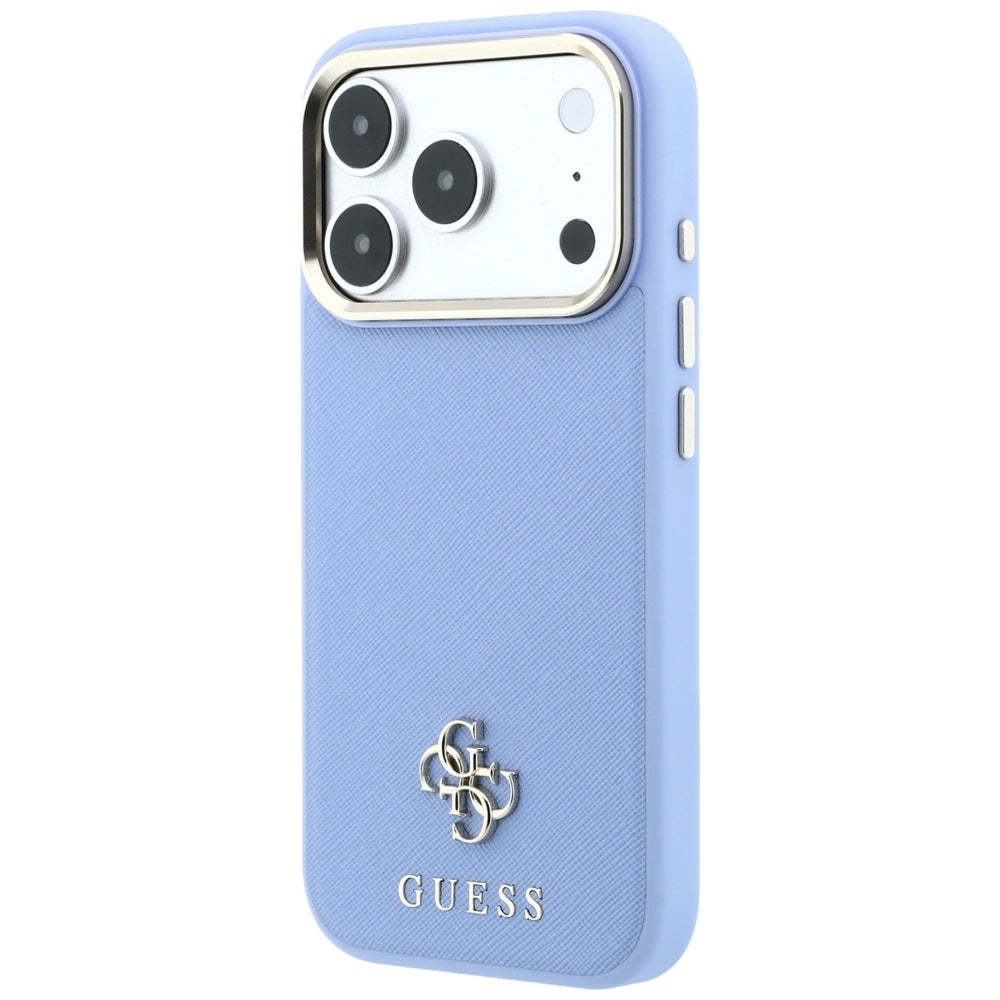 MagSafe tok Apple iPhone 18 Pro / 17 Pro-hoz, Guess, Saffiano Small 4G Classic, Kék