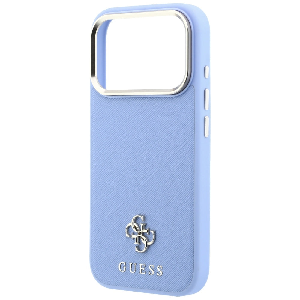 MagSafe tok Apple iPhone 18 Pro / 17 Pro-hoz, Guess, Saffiano Small 4G Classic, Kék