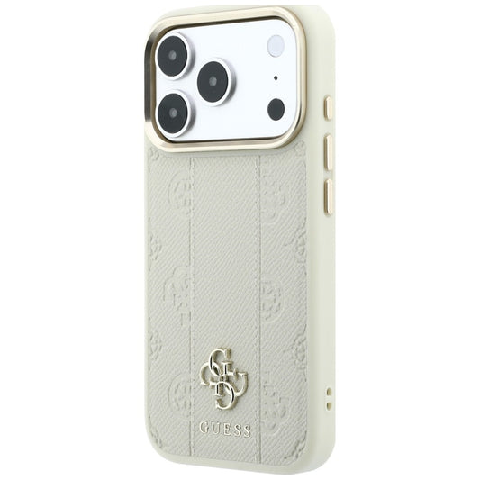 MagSafe tok Apple iPhone 18 Pro / 17 Pro, Guess, Stripe Peony 4G, Bézs