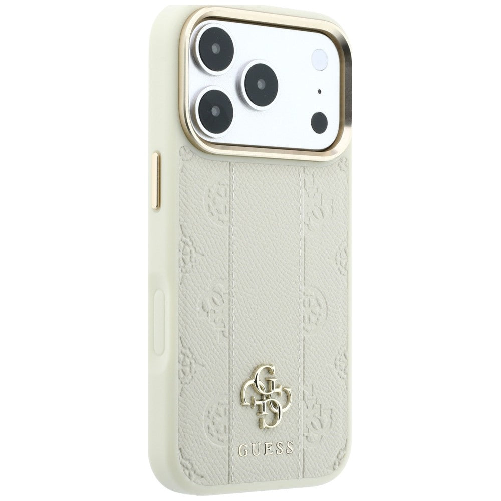MagSafe tok Apple iPhone 18 Pro / 17 Pro, Guess, Stripe Peony 4G, Bézs