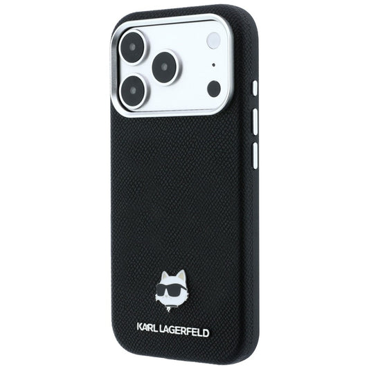 MagSafe tok Apple iPhone 18 Pro / 17 Pro készülékhez, Karl Lagerfeld, Grained Choupette Head, Fekete
