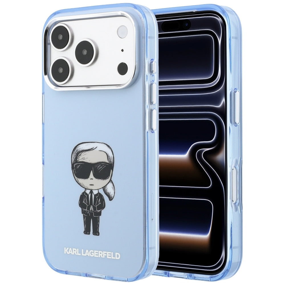 MagSafe tok Apple iPhone 18 Pro / 17 Pro készülékhez, Karl Lagerfeld, HC IML Ikonik Sketch Print, Kék
