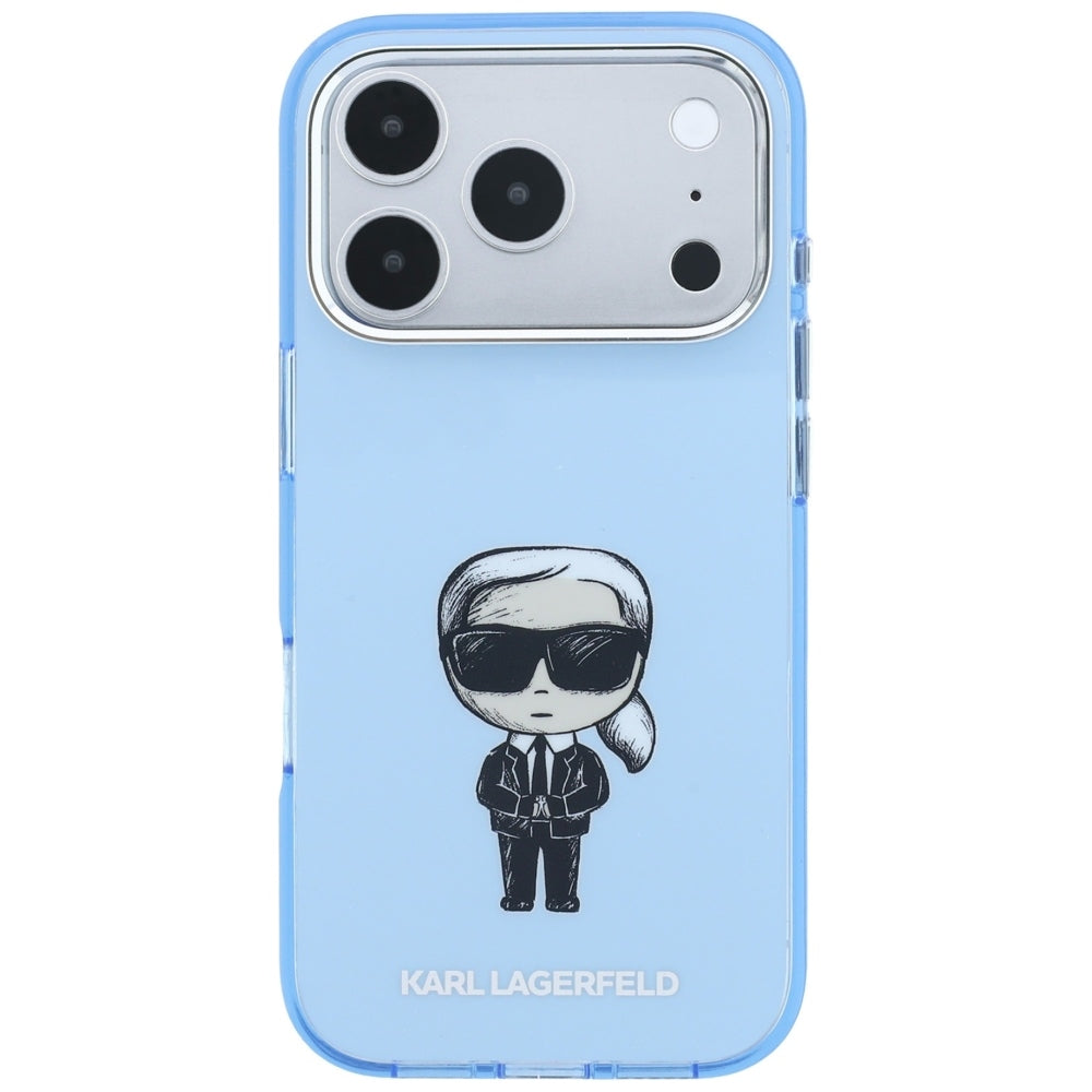 MagSafe tok Apple iPhone 18 Pro / 17 Pro készülékhez, Karl Lagerfeld, HC IML Ikonik Sketch Print, Kék