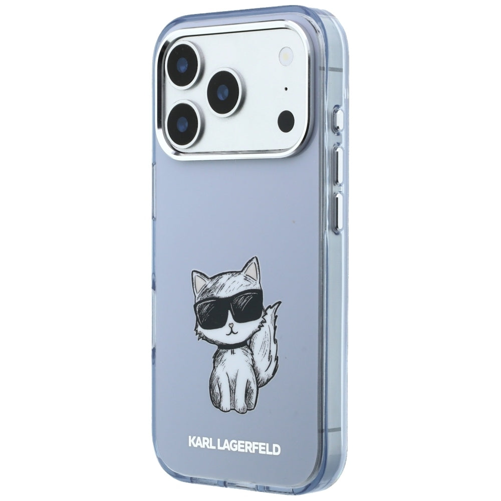 MagSafe tok Apple iPhone 18 Pro / 17 Pro számára, Karl Lagerfeld, IML Choupette Body Sketch Print, Kék