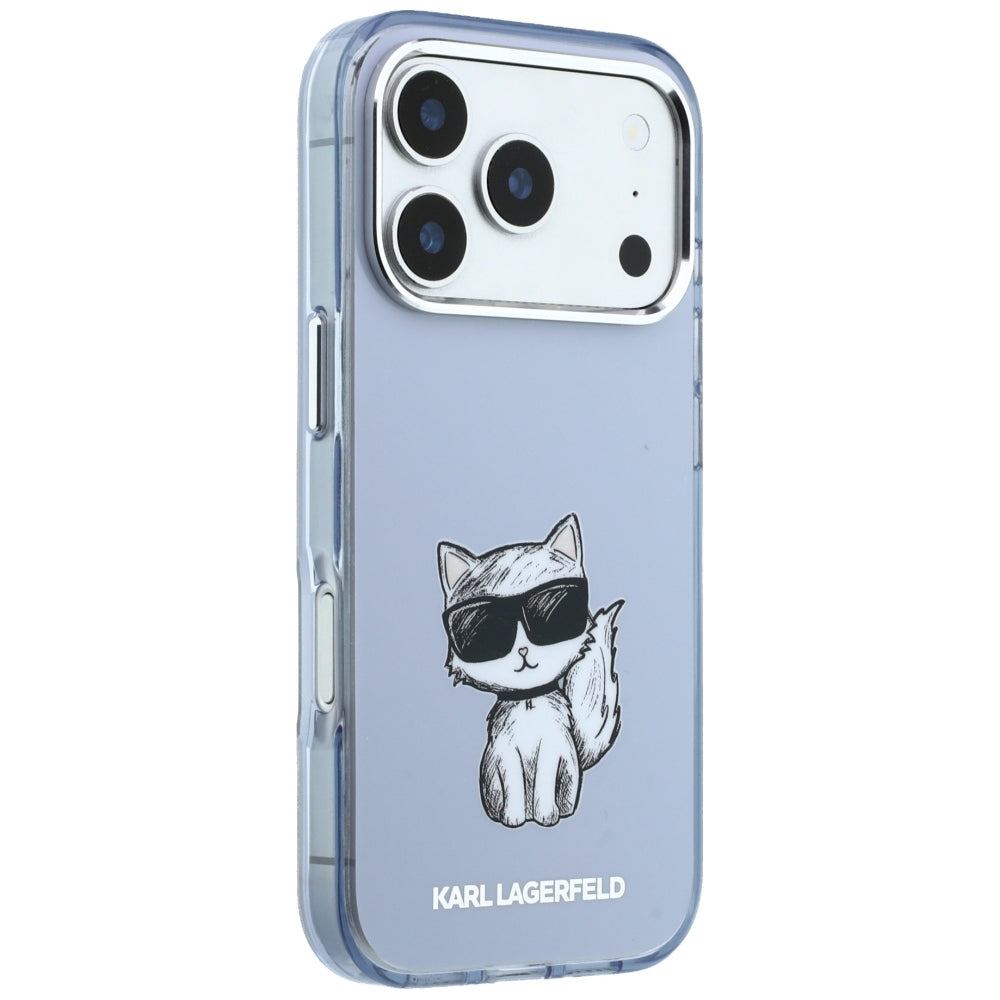 MagSafe tok Apple iPhone 18 Pro / 17 Pro számára, Karl Lagerfeld, IML Choupette Body Sketch Print, Kék