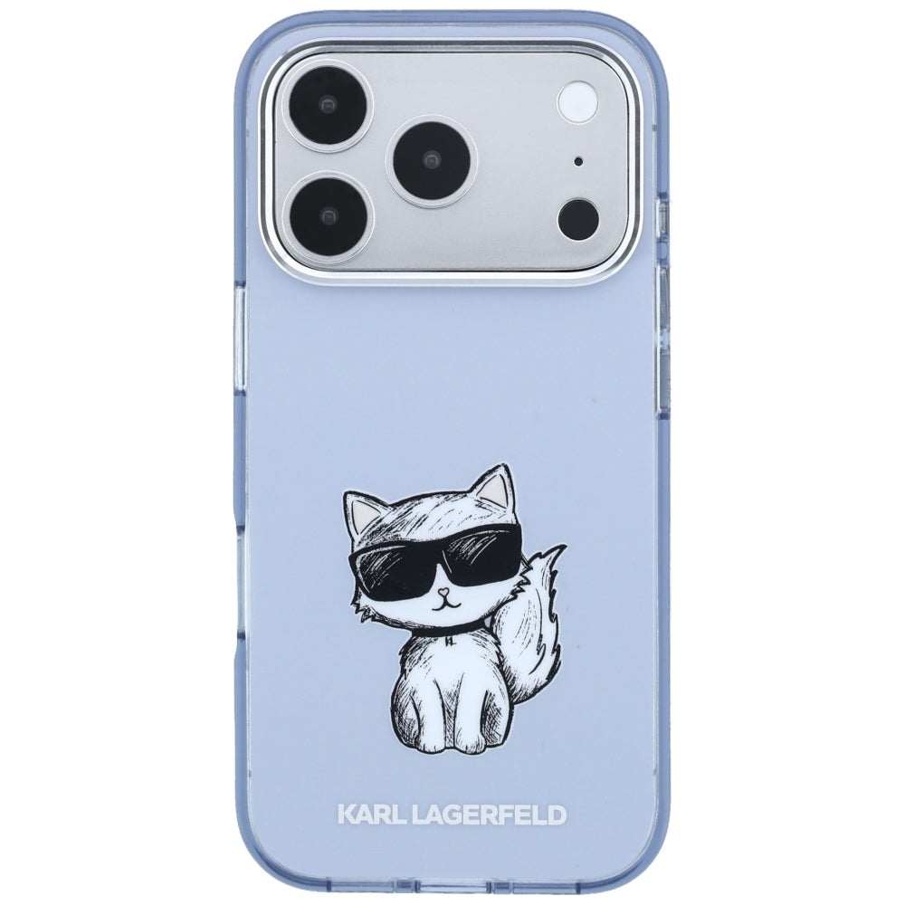 MagSafe tok Apple iPhone 18 Pro / 17 Pro számára, Karl Lagerfeld, IML Choupette Body Sketch Print, Kék