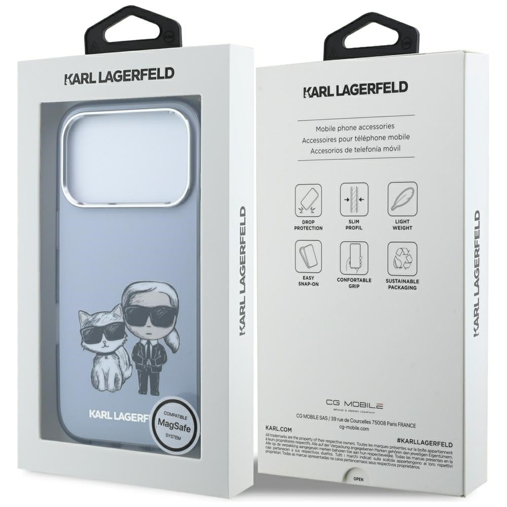 MagSafe tok Apple iPhone 18 Pro / 17 Pro számára, Karl Lagerfeld, IML KC Bodies Sketch Print, Kék