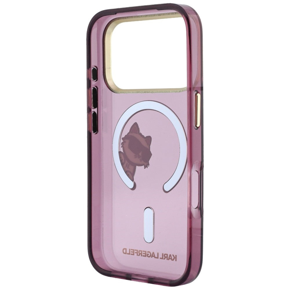 MagSafe tok Apple iPhone 18 Pro / 17 Pro készülékhez, Karl Lagerfeld, IML Peekaboo Print and Metal Frame, bordó