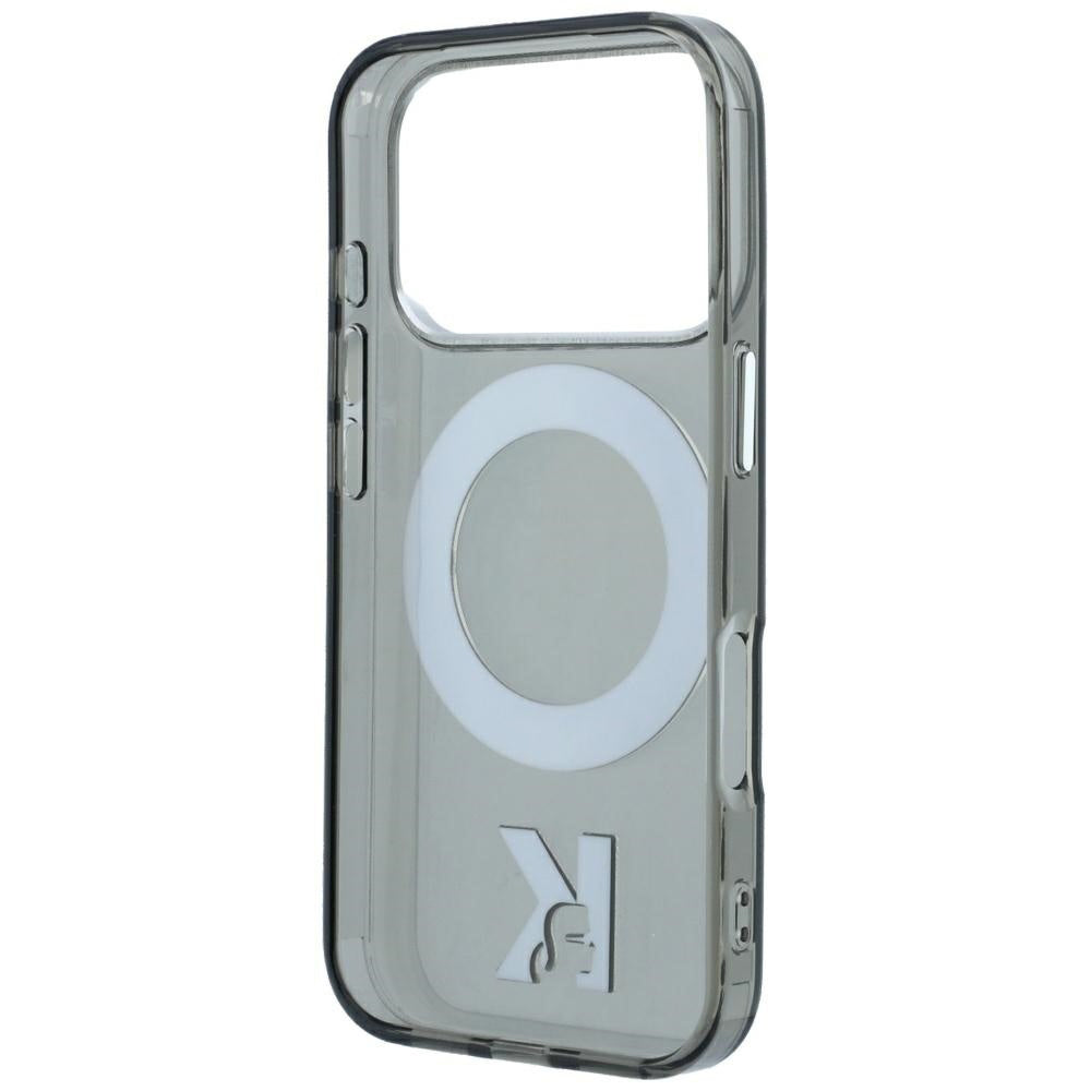 MagSafe tok Apple iPhone 18 Pro / 17 Pro-hoz, Karl Lagerfeld, IML gyűrűs állvány Kameo fém, fekete