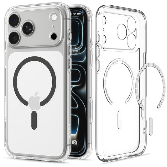 MagSafe tok Apple iPhone 18 Pro / 17 Pro-hoz, Spigen, Ultra Hybrid, Átlátszó szürke ACS12156