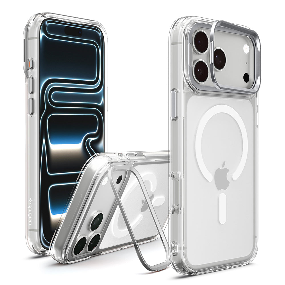 MagSafe tok Apple iPhone 18 Pro / 17 Pro-hoz, Spigen, Ultra Hybrid Optik S, Ezüst Átlátszó ACS11921