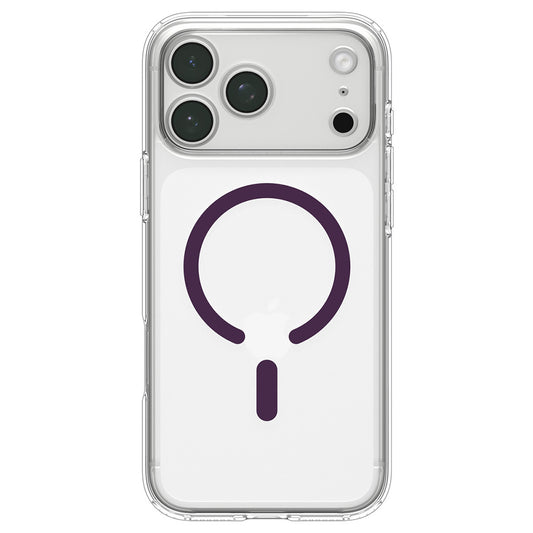 MagSafe tok Apple iPhone 18 Pro / 17 Pro készülékhez, Spigen Ultra Hybrid, átlátszó bordó, ACS12335
