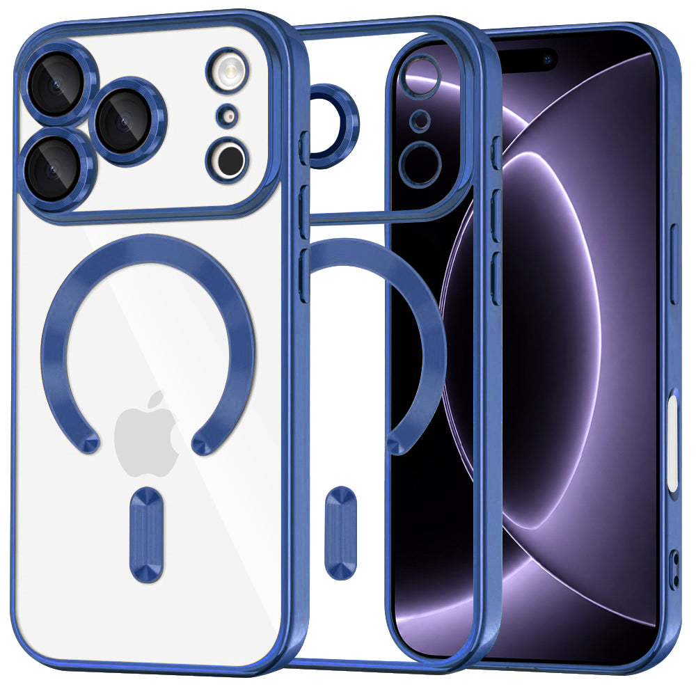 MagSafe tok Apple iPhone 18 Pro / 17 Pro-hoz, Techsuit, Luxury Crystal, Sötétkék
