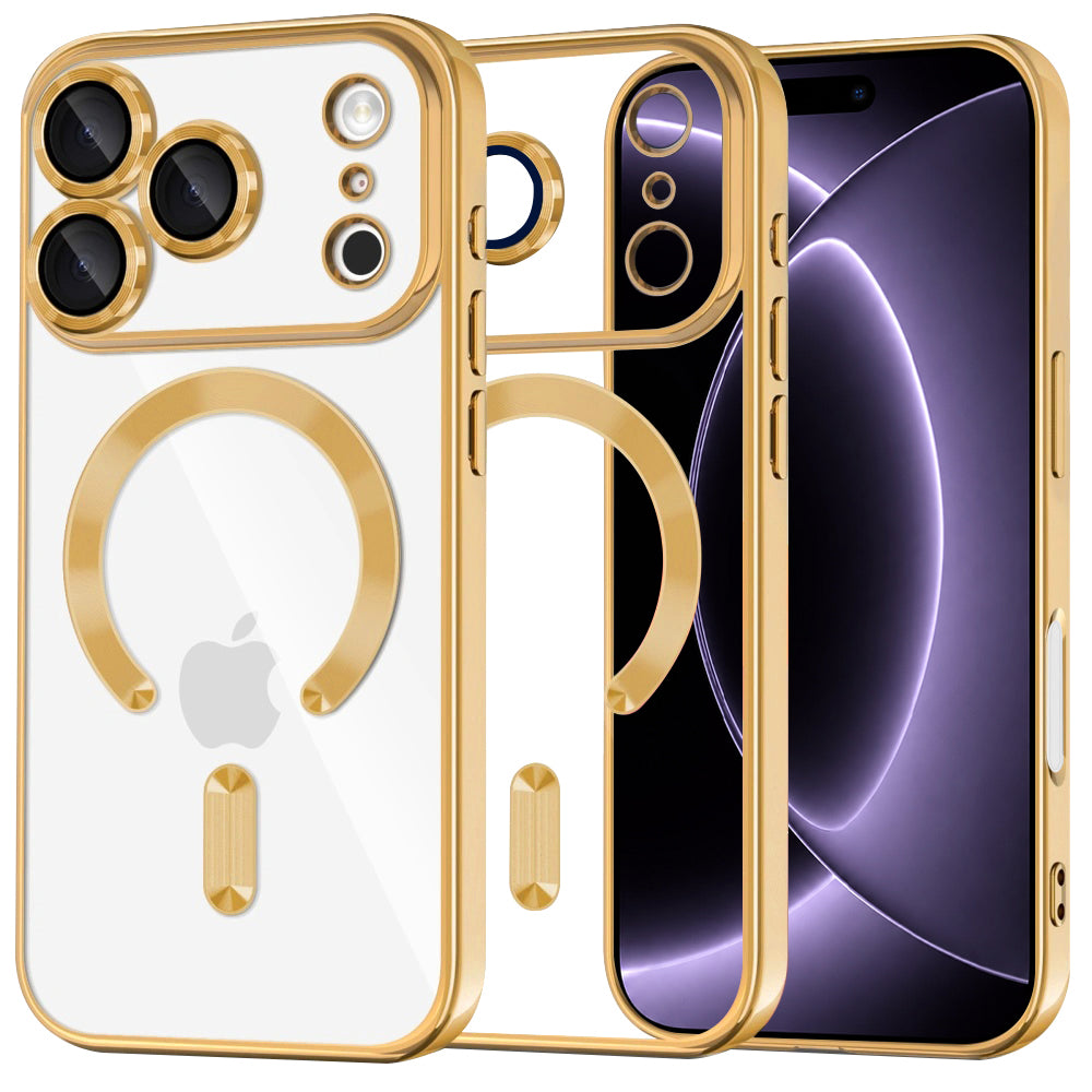 MagSafe tok Apple iPhone 18 Pro / 17 Pro-hoz, Techsuit, Luxury Crystal, Arany