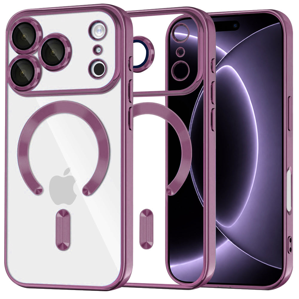 MagSafe tok Apple iPhone 18 Pro / 17 Pro-hoz, Techsuit, Luxury Crystal, Sötétbordó