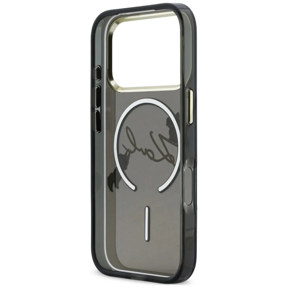 MagSafe tok Apple iPhone 18 Pro-hoz, Karl Lagerfeld, IML Choupette Karl Script Logo, Fekete