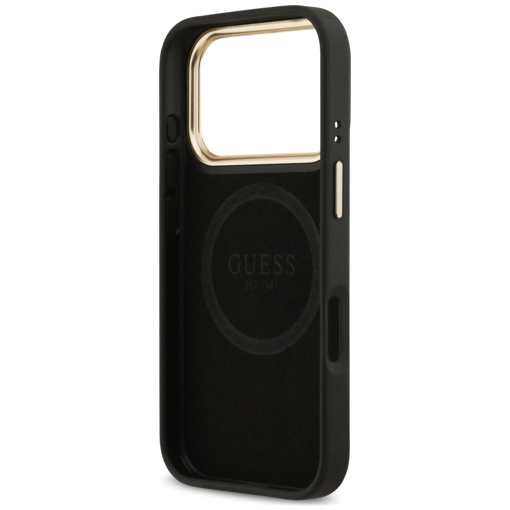 MagSafe tok Apple iPhone 18 Pro Max / 17 Pro Max készülékhez, Guess, 4G Logo Plate, fekete