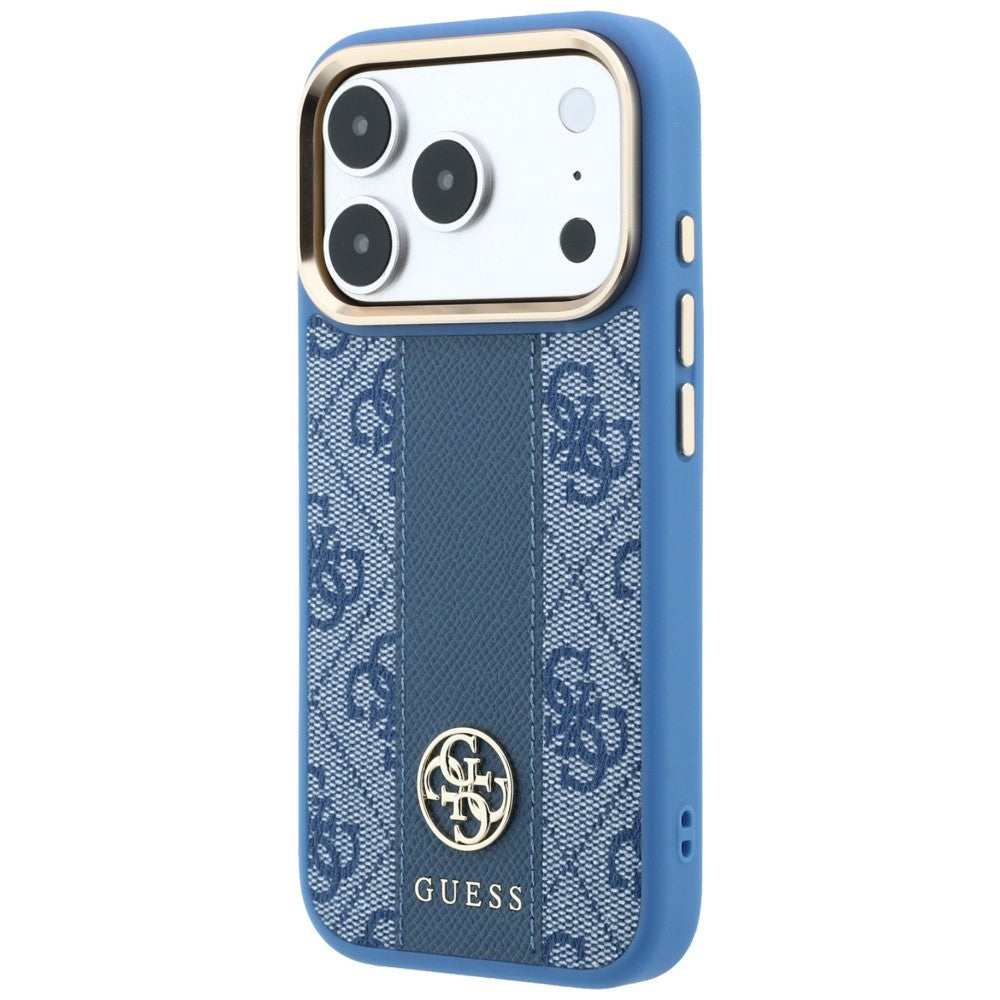 MagSafe tok Apple iPhone 18 Pro Max / 17 Pro Max készülékhez, Guess, 4G Csíkos Kerek Klasszikus Logó, Kék