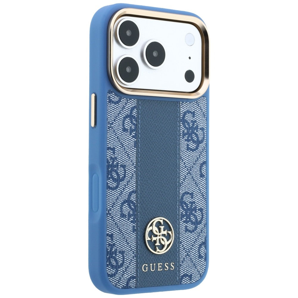 MagSafe tok Apple iPhone 18 Pro Max / 17 Pro Max készülékhez, Guess, 4G Csíkos Kerek Klasszikus Logó, Kék