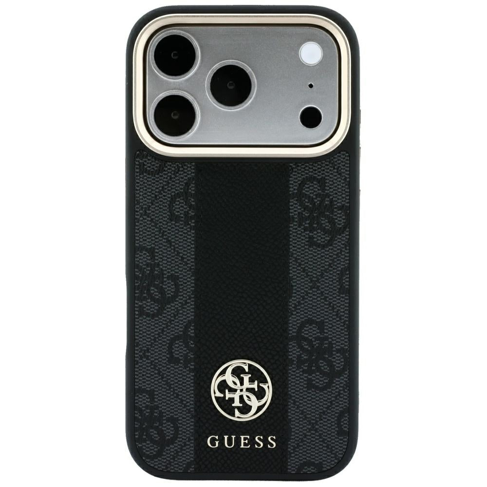 MagSafe tok Apple iPhone 18 Pro Max / 17 Pro Max, Guess, 4G Csíkos Kerek Klasszikus Logó, Fekete