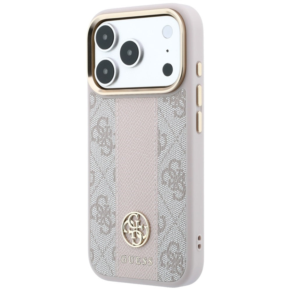 MagSafe tok Apple iPhone 18 Pro Max / 17 Pro Max készülékhez, Guess, 4G Csíkos Kerek Klasszikus Logó, Rózsaszín