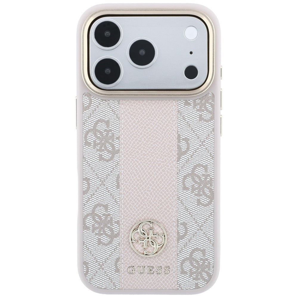 MagSafe tok Apple iPhone 18 Pro Max / 17 Pro Max készülékhez, Guess, 4G Csíkos Kerek Klasszikus Logó, Rózsaszín