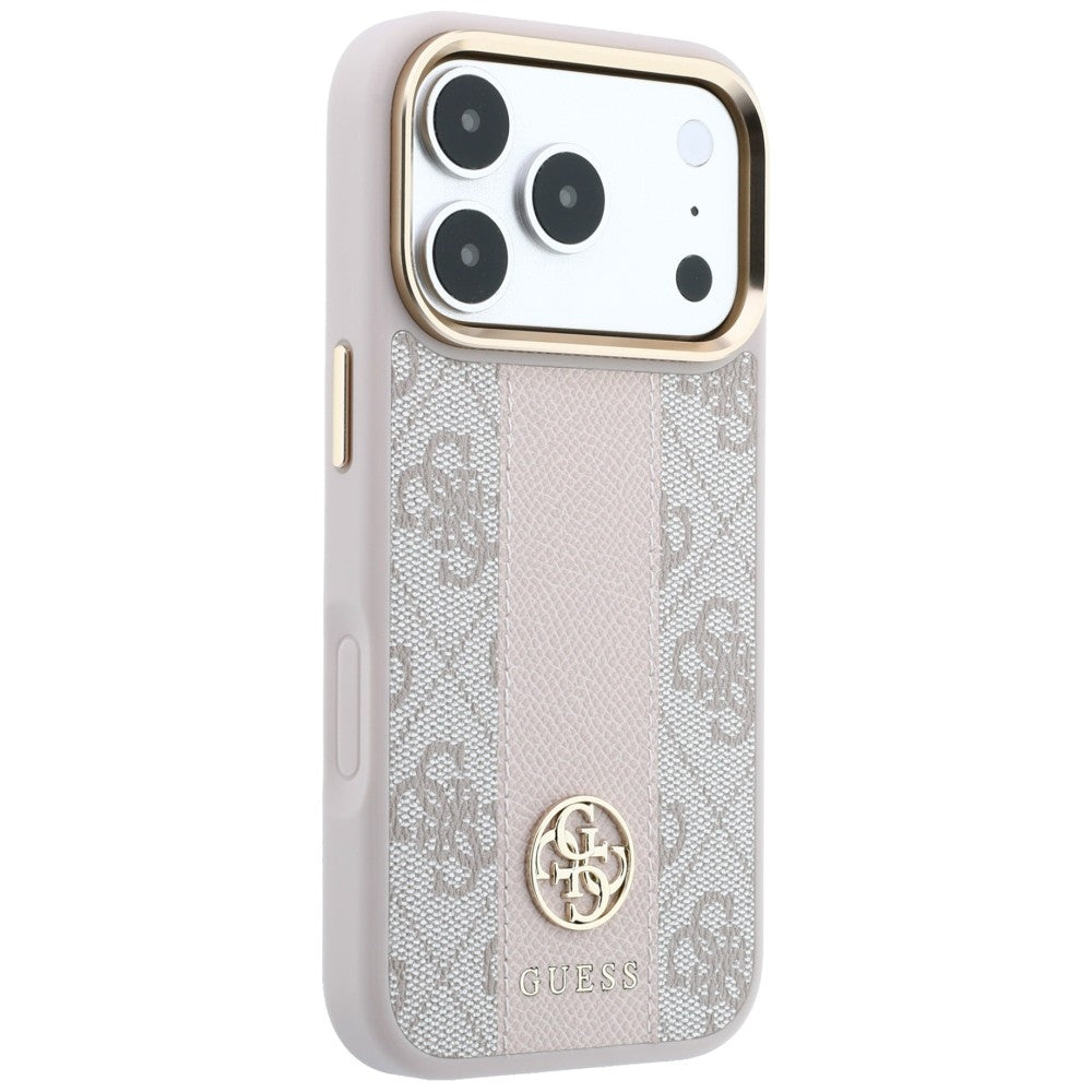 MagSafe tok Apple iPhone 18 Pro Max / 17 Pro Max készülékhez, Guess, 4G Csíkos Kerek Klasszikus Logó, Rózsaszín