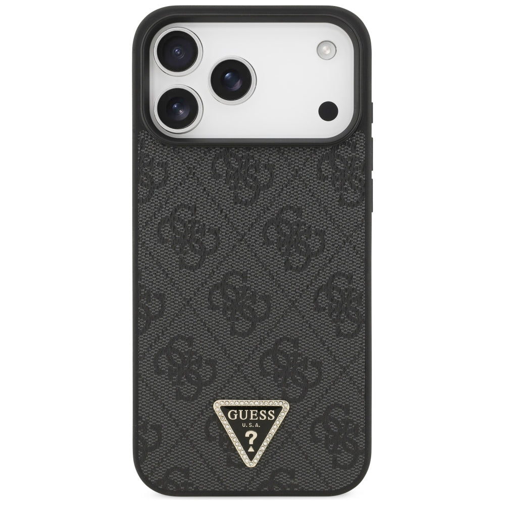 MagSafe tok Apple iPhone 18 Pro Max / 17 Pro Max készülékhez, Guess, 4G Triangle Strass, Fekete