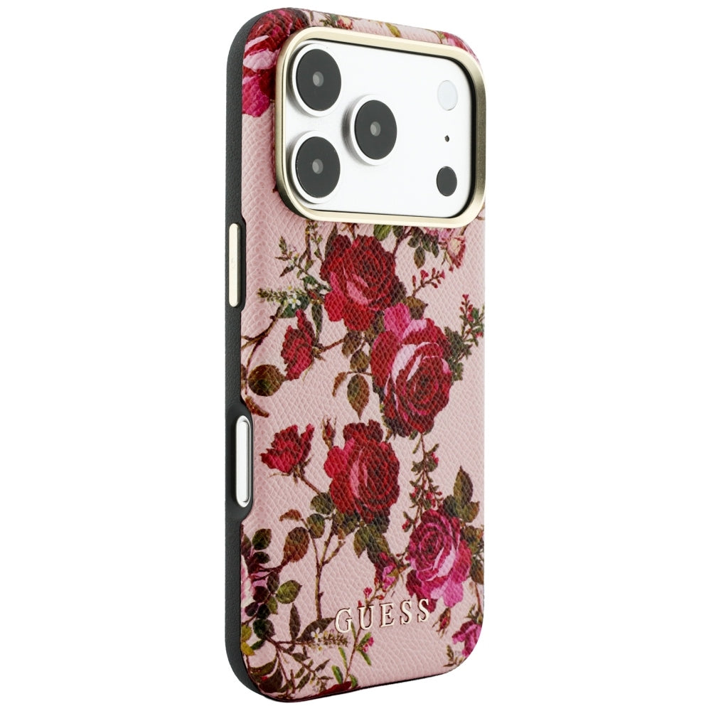 MagSafe tok Apple iPhone 18 Pro Max / 17 Pro Max készülékhez, Guess, Blossom Roses Print, rózsaszín