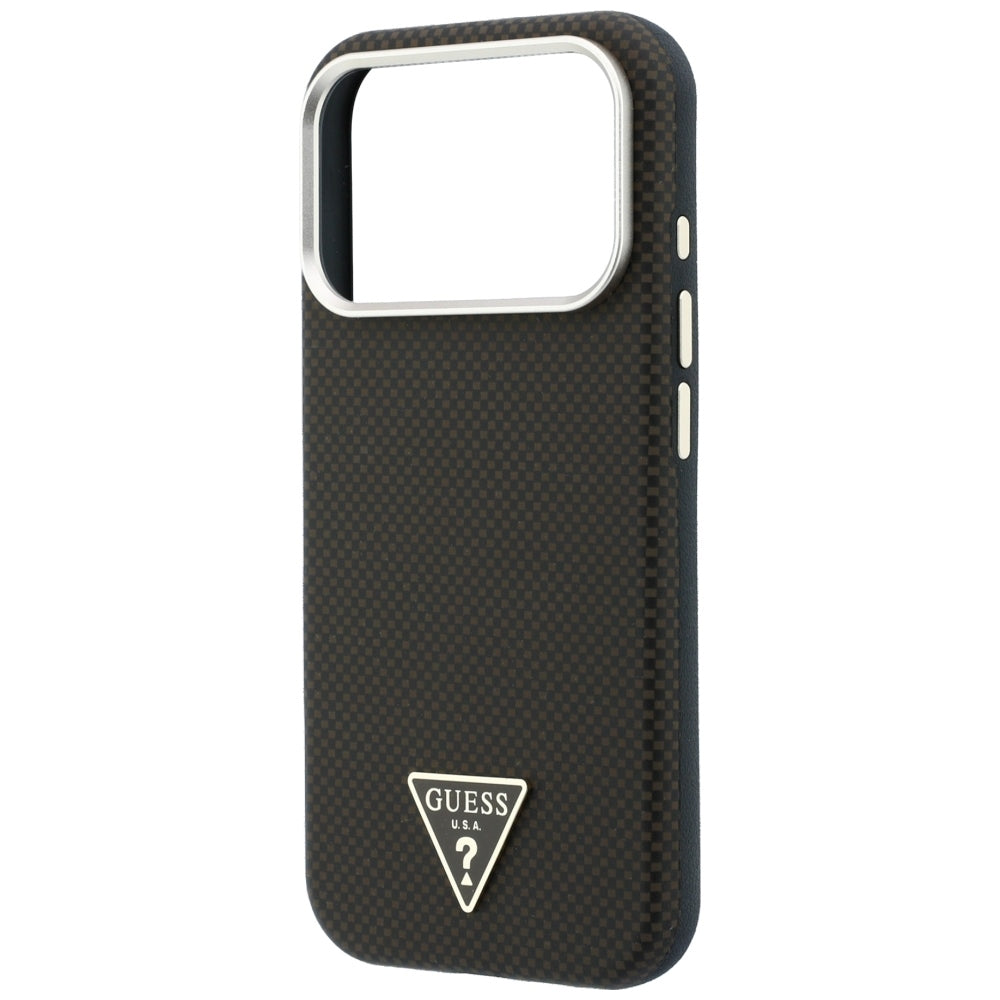 MagSafe tok Apple iPhone 18 Pro Max / 17 Pro Max készülékhez, Guess, Kevlar Háromszög Logó, Barna