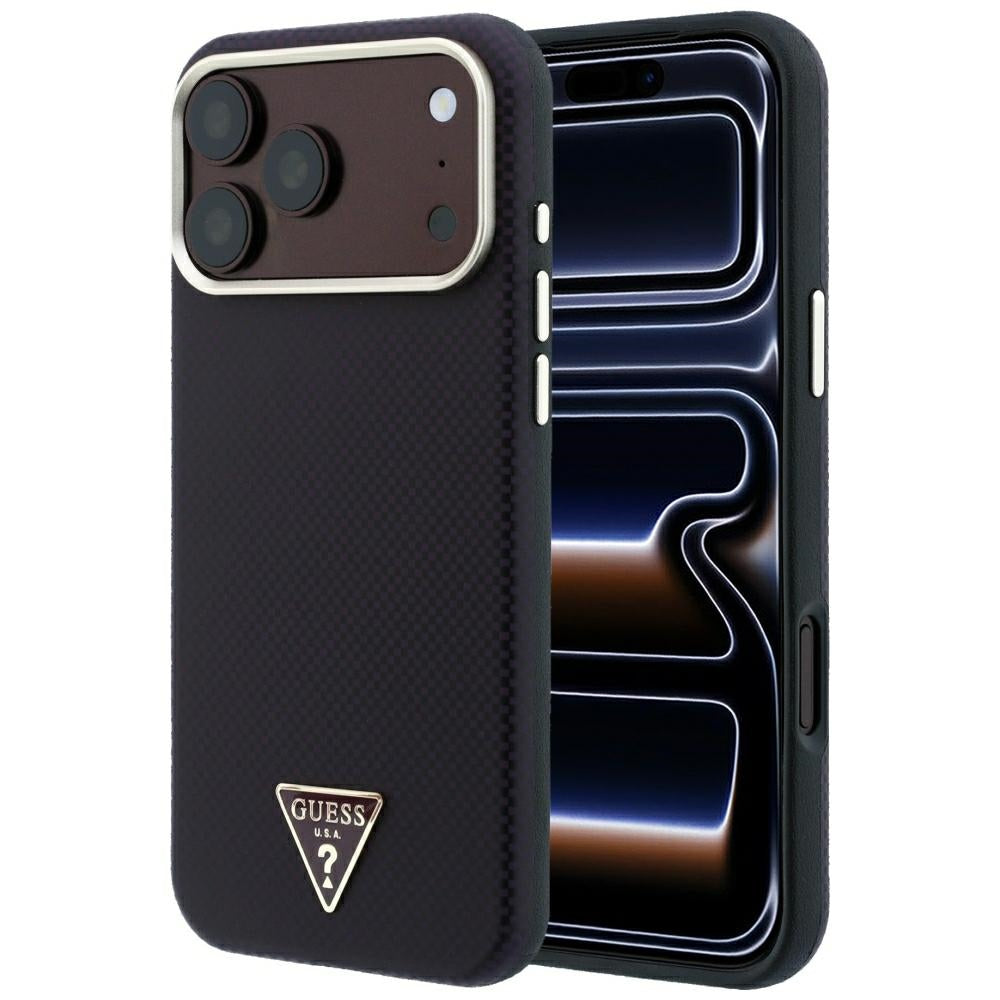 MagSafe tok Apple iPhone 18 Pro Max / 17 Pro Max készülékhez, Guess, Kevlar Háromszög Logó, Bordó