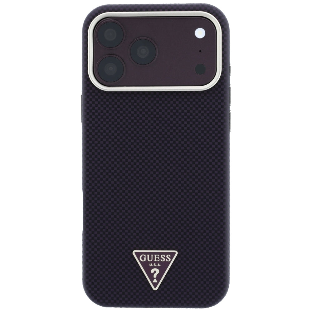 MagSafe tok Apple iPhone 18 Pro Max / 17 Pro Max készülékhez, Guess, Kevlar Háromszög Logó, Bordó