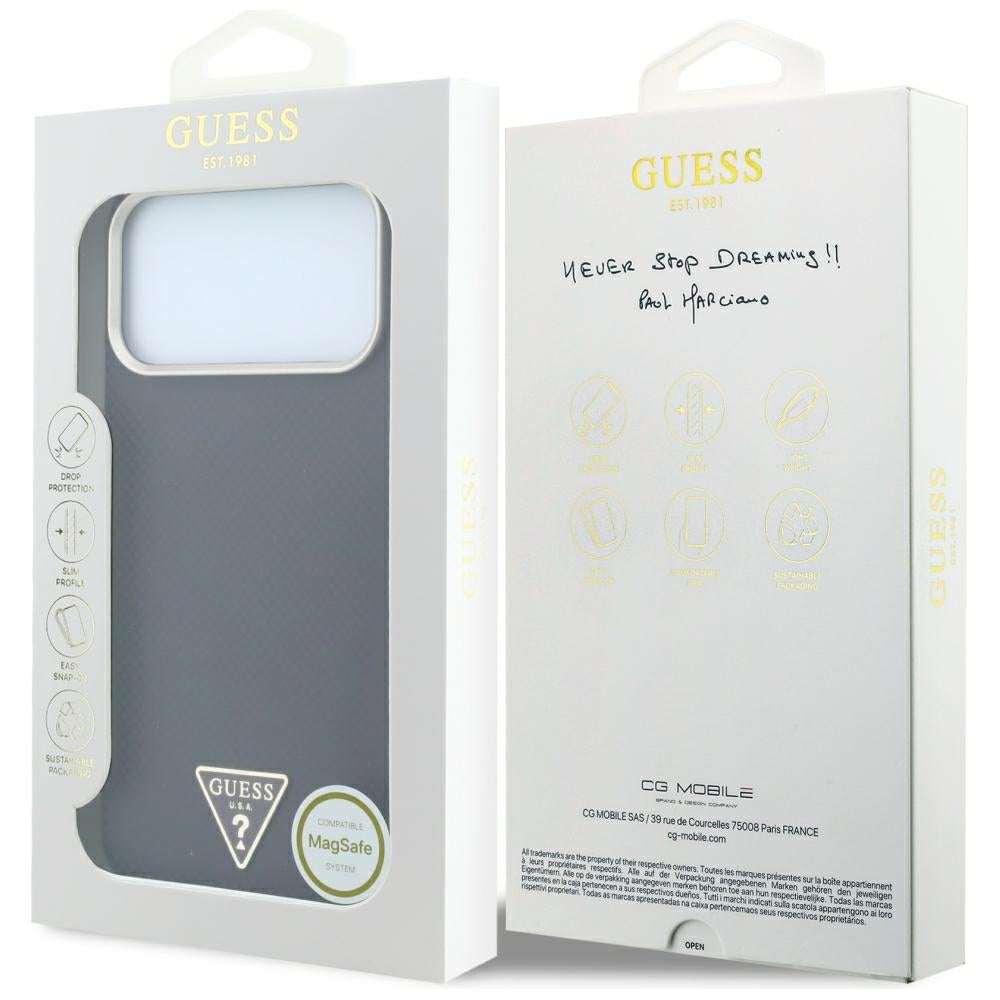MagSafe tok Apple iPhone 18 Pro Max / 17 Pro Max készülékhez, Guess, Kevlar Háromszög Logó, Bordó