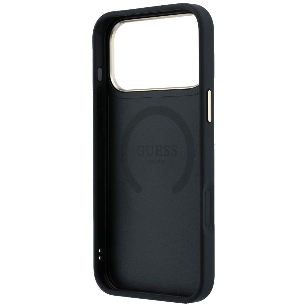 MagSafe tok Apple iPhone 18 Pro Max / 17 Pro Max készülékhez, Guess, Peony 4G kis logó, fekete
