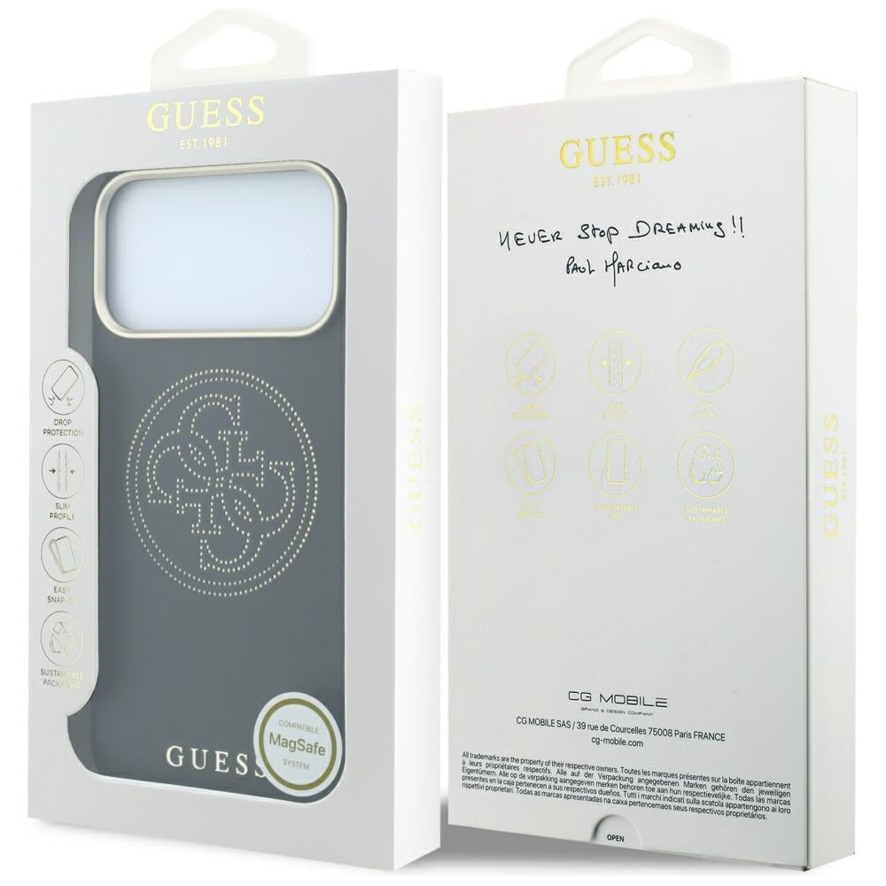 MagSafe tok Apple iPhone 18 Pro Max / 17 Pro Max készülékhez, Guess, Lyukacsos 4G, Fekete