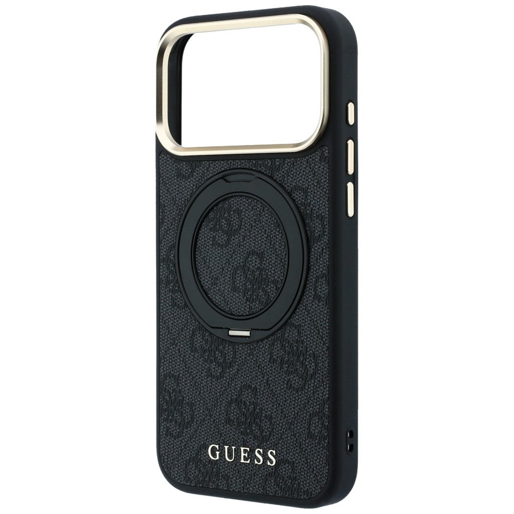 MagSafe tok Apple iPhone 18 Pro Max / 17 Pro Max készülékhez, Guess, Ring Stand Classic Logo, Fekete