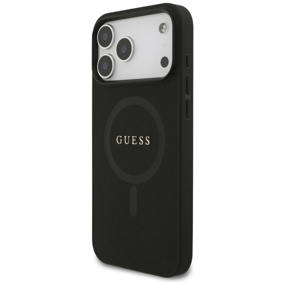 MagSafe tok Apple iPhone 18 Pro Max / 17 Pro Max készülékhez, Guess, Saffiano, Fekete
