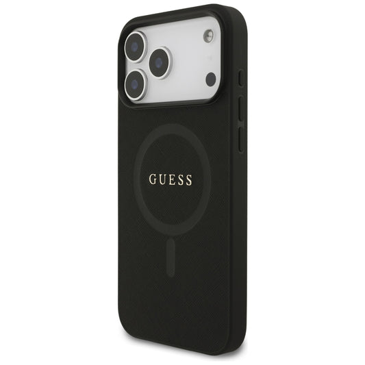MagSafe tok Apple iPhone 18 Pro Max / 17 Pro Max készülékhez, Guess, Saffiano, Fekete